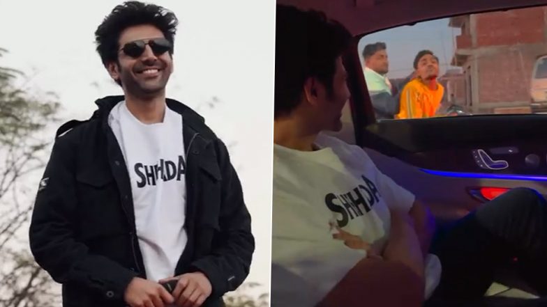 Kartik Aryan के जबरा फैन ने एक्टर को किया किस, चलती कार का क्रेजी फैन ने किया पीछा (Watch Video)