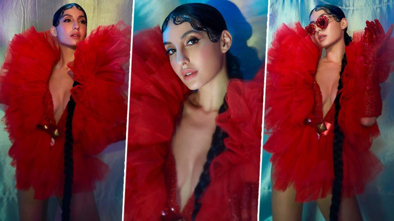 Nora Fatehi Hot Photos: नोरा फतेही ने सेक्सी आउटफिट में दिखाया अपना रेड हॉट अवतार, तस्वीरें हुई वायरल