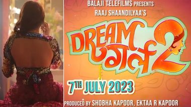Dream Girl 2: Ayushmann Khurrana ने 'ड्रीम गर्ल 2' की रिलीज डेट का किया ऐलान, लहंगा पहन एक्टर ने 'Pathaan' के साथ किया फ्लर्ट (Watch Video)