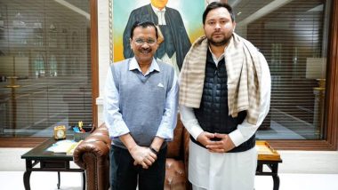 Tejashwi Meets Arvind Kejriwal: तेजस्वी यादव दिल्ली में सीएम केजरीवाल से की मुलाक़ात, कहा- हम सबों को मिलकर BJP से देश बचाना है