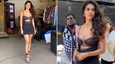 Disha Patani ने ब्लैक सिजलिंग बॉडीकॉन ड्रेस में गिराई बिजली, एक्ट्रेस की हॉटनेस ने यूजर्स को बनाया दीवाना (Watch Video)