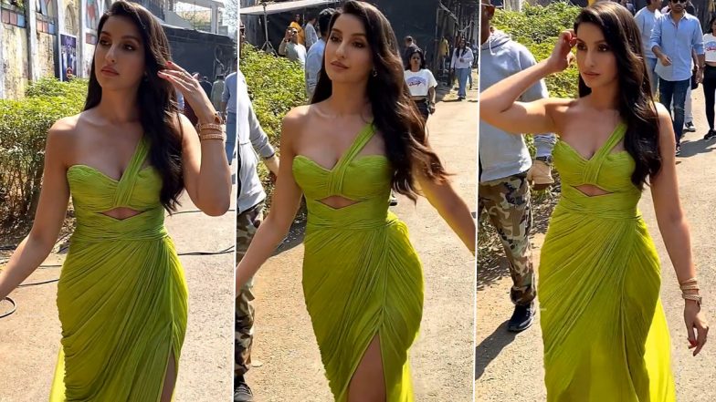 सिजलिंग ग्रीन आउटफिट पहन Nora Fatehi ने बढ़ाया सोशल मीडिया का तापमान, एक्ट्रेस की बोल्डनेस ने यूजर्स के छुड़ाए पसीने (Watch Video)
