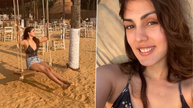 Rhea Chakraborty ने सिजलिंग ब्लैक ब्रालेट पहन झूले का उठाया आनंद, यूजर्स ने दी ऐसी प्रतिक्रिया (Watch Video)