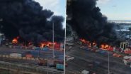 Turkey Fire: तुर्की में आए भूकंप के बीच Iskenderun Port पर लगी भीषण आग, शिपिंग कंटेनर वाले क्षेत्रों को बड़ा नुकसान (Watch Video)