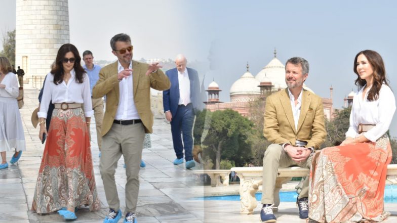 Agra: क्राउन प्रिंस Frederik Andre Henrik Christian और डेनमार्क की क्राउन राजकुमारी Mary Elizabeth ने ताजमहल का किया दीदार