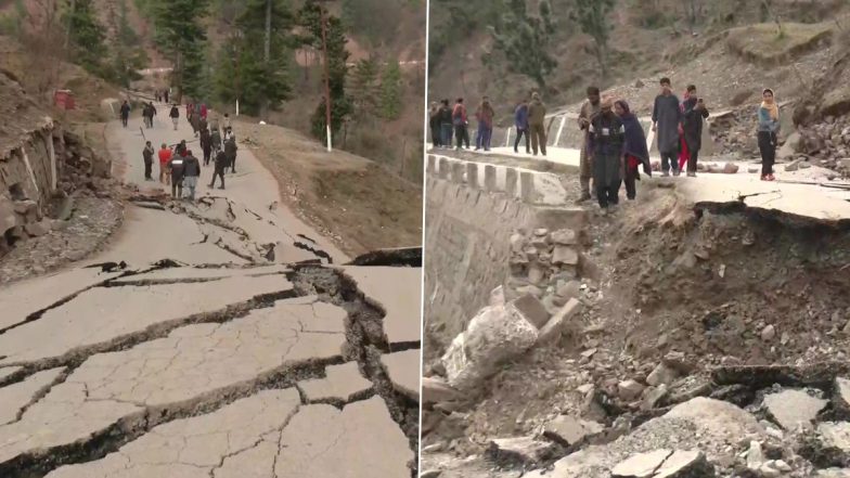 J&K: रामबन में भूस्खलन के कारण सड़क में दरारें, कई घर हुए घर क्षतिग्रस्त