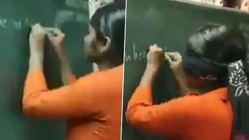 एक साथ दोनों हाथों से लिख लेती हैं आदि स्वरूपा, टैलेंट देख रह जाएंगे दंग