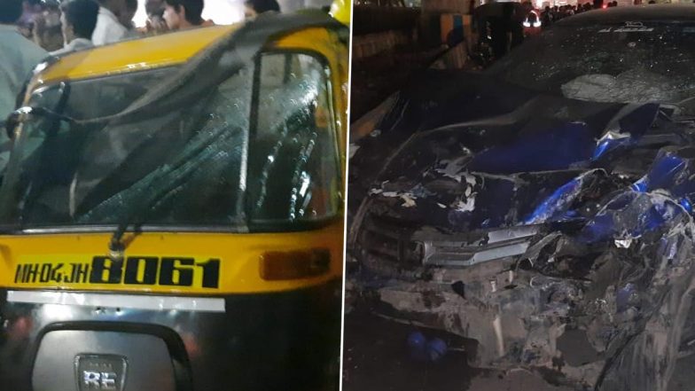 Maharashtra: विवियाना मॉल के पास बड़ी दुर्घटना, खड़े रिक्शा और कार को पीछे से एक तेज़ रफ्तार गाड़ी ने मारी टक्कर; एक की मौत