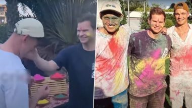 Australian Cricketers Holi Masti: आखिरी टेस्ट मैच से पहले ऑस्ट्रलियाई खिलाड़ियों ने उठाया होली का लुफ्त, देखें वायरल वीडियो