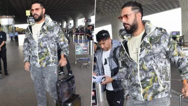 Yuvraj Singh Airport Look: मुंबई एअरपोर्ट पर स्पॉट किए गए पूर्व भारतीय ऑलराउंडर युवराज सिंह, देखें Photo