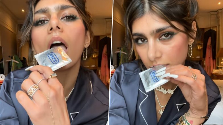 How To Use a Condom? XXX और OnlyFans स्टार Mia Khalifa ने सेक्सी स्टाइल में खोला कंडोम का पैकेट, Video हुआ Viral