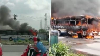 Bus Fire Video: असम में  राष्ट्रीय राजमार्ग-31 पर चलती बस में लगी आग, धू-धू कर जली