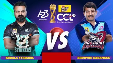 Kerala Strikers vs Bhojpuri Dabanggs CCL 2023 Match Live Streaming: सेलिब्रिटी क्रिकेट लीग में केरला स्ट्राइकर्स और भोजपुरी दबंग्गस के बीच मुकाबला आज, जानें कब-कहां और कैसे देखें लाइव मैच