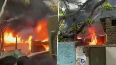 Delhi Fire Video: दिल्ली में एक दुकान में लगी भीषण आग, काबू पाने की कोशिश जारी