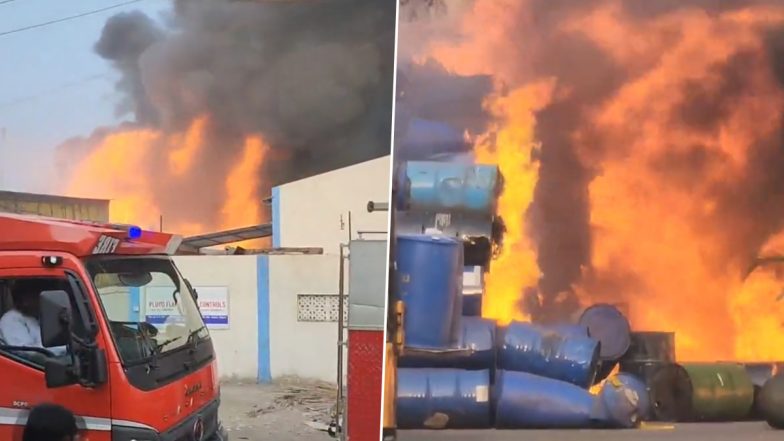 Gujarat Fire Video: गुजरात के वापी में GIDC की एक केमिकल कंपनी में लगी भीषण आग, दमकल की 12 गाडिय़ां मौके पर मौजूद