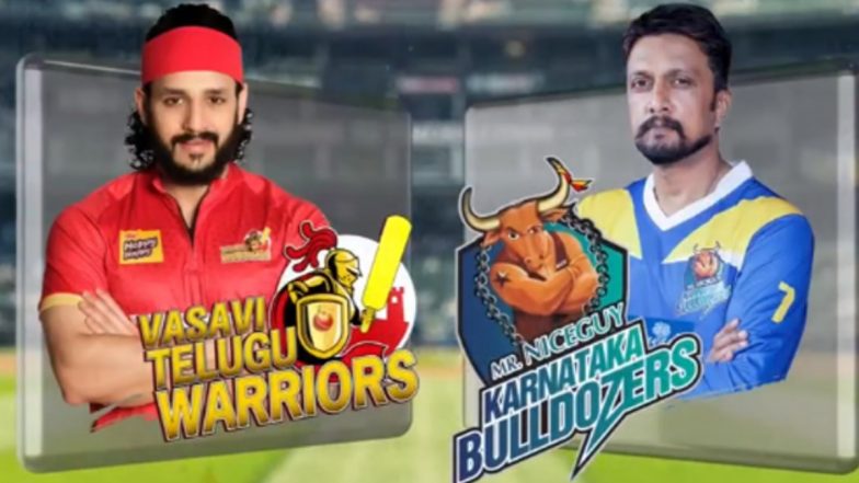 Karnataka Bulldozers vs Telugu Warriors CCL 2023 Match Live Streaming: सेलिब्रिटी क्रिकेट लीग&nbsp;के दूसरे सेमीफाइनल में कर्नाटक बुलडोजर&nbsp;और&nbsp;तेलुगु वारियर्स के बीच मुकाबला आज, जानें कब-कहां और कैसे देखें लाइव&nbsp;मैच