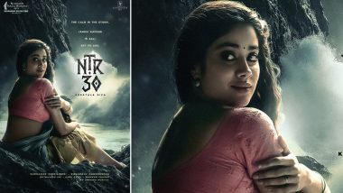 NTR 30: Janhvi Kapoor पैन इंडिया फिल्म 'एनटीआर 30' में Jr NTR के साथ करेंगी रोमांस, फिल्म का फर्स्ट लुक पोस्टर हुआ रिलीज (View Pic)