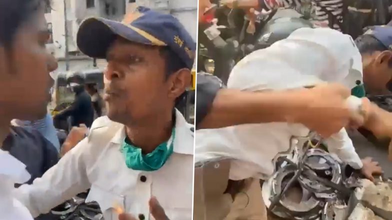 Mumbai: सिग्नल तोड़कर भाग रहे बाइक सवार को रोकने पर ट्रैफिक पुलिस वाले के साथ मारपीट, दो में एक गिरफ्तार - Watch Video