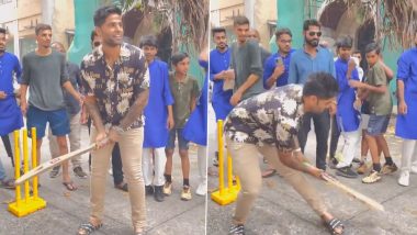 Suryakumar Yadav Playing Gully Cricket: सूर्यकुमार यादव ने खेला गली क्रिकेट, इंडियन क्रिकेटर ने खेला अपना पसंदीदा स्कूप शॉट, देखें वायरल वीडियो