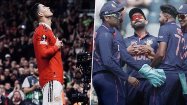 Virat Kohli Does Cristiano Ronaldo's Sleep Celebration: मोहम्मद सिराज ने लिया विकेट, विराट कोहली ने Cristiano Ronaldo के अंदाज में का जश्न मनाया 'स्लीप सेलिब्रेशन', देखें फोटो