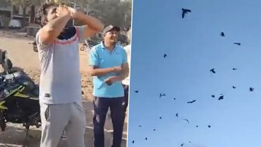कौवे की आवाज की नकल करता दिखा शख्स, देखते ही देखते आसमान में उमड़ा पक्षियों का सैलाब (Watch Viral Video)