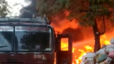 Hyderabad: प्लास्टिक के गोदाम में लगी भीषण आग, दमकल की 7 गाड़ियां मौके पर मौजूद (Watch Video)