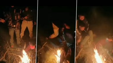 नशे में टल्ली होकर जलती हुई आग के ऊपर गिरा शख्स, फिर जो हुआ... देखें Viral Video