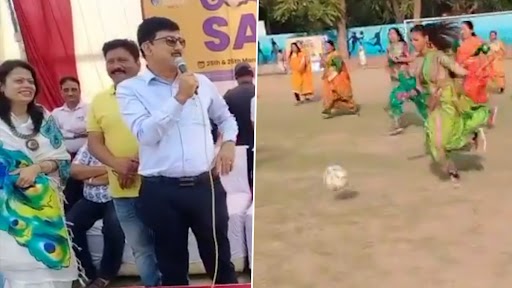 Football in Saree: ग्वालियर में साड़ी में महिलाओं ने खेला फुटबॉल, वीडियो हुआ वायरल