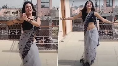 Desi Bhabhi Dance: देसी भाभी ने नेट वाली साड़ी पहनकर हरियाणवी गाने पर मटकाई कमर, अपने डांस लगाई आग