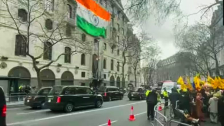 Anti-India Protest in UK: ब्रिटेन में खालिस्तानियों का भारत विरोधी प्रदर्शन, भारतीय उच्चायोग के बाहर लंदन पुलिस तैनात