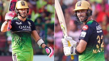 RCB vs RR, IPL 2023 Match 32: रॉयल चैलेंजर्स बैंगलोर ने राजस्थान रॉयल्स को दिया 190 रनों का लक्ष्य, ग्लेन मैक्सवेल और फाफ डु डुप्लेसिस का तूफानी प्रदर्शन