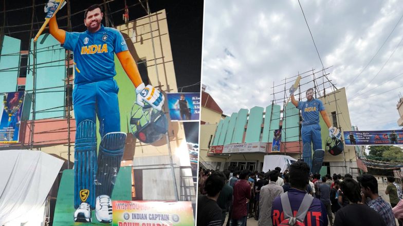 Rohit Sharma's 60ft Cutout: रोहित शर्मा के जन्मदिन पर हैदराबाद में 60 फुट के कट-आउट का किया गया अनावरण