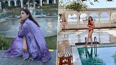 Sara Ali Khan ने रेड बिकनी पहन गिराई बिजली, एक्ट्रेस की हॉटनेस ने बढ़ाया सोशल मीडिया का तापमान (View Pics)