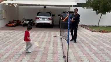 Shoaib Malik Plays Badminton With His Son: पाकिस्तानी क्रिकेटर शोएब मलिक ने अपने बेटे इज़हान मिर्जा मलिक के साथ खेले बैडमिंटन, देखें वीडियो