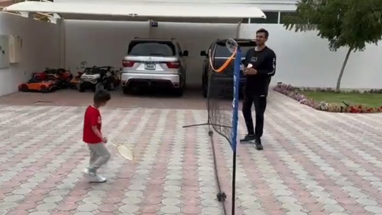 Shoaib Malik Plays Badminton With His Son: पाकिस्तानी क्रिकेटर शोएब मलिक ने अपने बेटे इज़हान मिर्जा मलिक के साथ खेले बैडमिंटन, देखें वीडियो