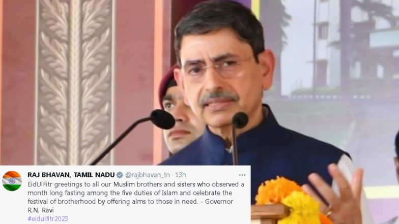 Tamil Nadu: राज्यपाल आर.एन. रवि ने प्रदेश की जनता को ईद की मुबारकबाद दी