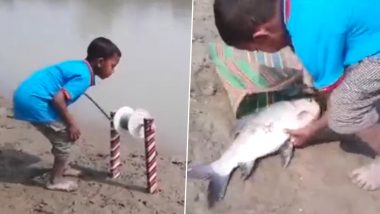 Video: छोटे लड़के ने मछली पकड़ने के लिए की गजब तकनीक का इस्तेमाल, वायरल हुआ वीडियो