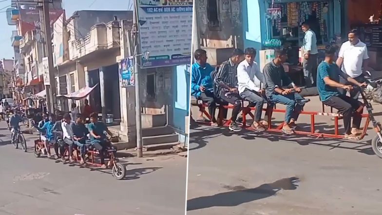 Desi Jugaad Video: इस शख्स ने देसी जुगाड़ से बनायी रेल गाड़ी जैसी बाइक, वीडियो देख रह जाएंगे दंग