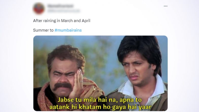 Mumbai Rains Funny Memes: बेमौसम बरसात के बाद ट्विटर पर फनी मीम्स और जोक्स वायरल, देखें हंसी से लोट-पोट कर देने वाले रिएक्शन्स