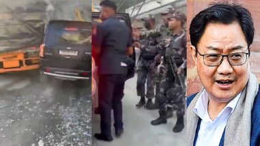 Kiren Rijiju Car Accident VIDEO: सड़क हादसे में बाल-बाल बचे कानून मंत्री किरेन रिजिजू, कार को ट्रक ने मारी टक्कर