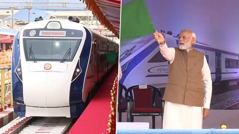 Bhopal-New Delhi Vande Bharat Express: पीएम मोदी ने भोपाल में रानी कमलापति-नई दिल्ली वंदे भारत एक्सप्रेस को हरी झंडी दिखाकर रवाना किया- Video