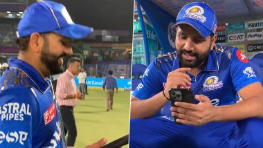 Rohit Sharma Video Calls With Wife: दिल्ली कैपिटल्स के खिलाफ पहली जीत के बाद रोहित शर्मा का पत्नी के साथ वीडियो कॉल का क्लिप वायरल