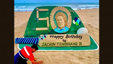 Happy Birthday Sachin Tendulkar: सैंड आर्टिस्ट सुदर्शन पटनायक ने अपने खास अंदाज में सचिन तेंदुलकर के 50 वें जन्मदिन की दी बधाई, देखें तस्वीर