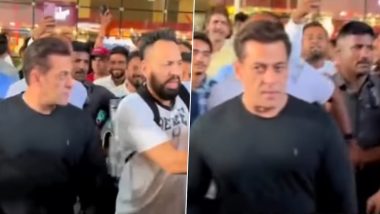 Salman Khan Video: सलमान खान से हाथ मिलाने के लिए आगे आया फैन तो भड़ग गए भाईजान और शेरा, हो गई धक्का-मुक्की (Watch Video)