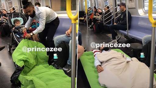 Man Sleeping on a Bed in Metro: मेट्रो में बेड लगाकर सो गया शख्स, वीडियो हुआ वायरल