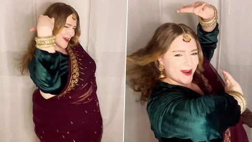 Women Dance Video: विदेशी महिला ने इंडियन गाने 'साजन जी घर आए' पर साड़ी में किया डांस, वीडियो वायरल