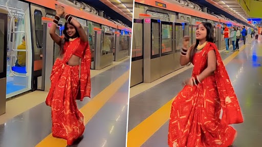 Desi Bhabhi Dance: देसी भाभी ने दिल्ली मेट्रो स्टेशन पर भोजपुरी गाने पर किया डांस, वीडियो वायरल