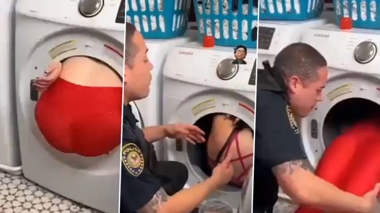 Woman Stuck in Washing Machine: वाशिंग मशीन में न जाने कैसे जा फंसी महिला, सिर्फ पीछे का हिस्सा था बाहर, वीडियो में देखें आगे क्या हुआ