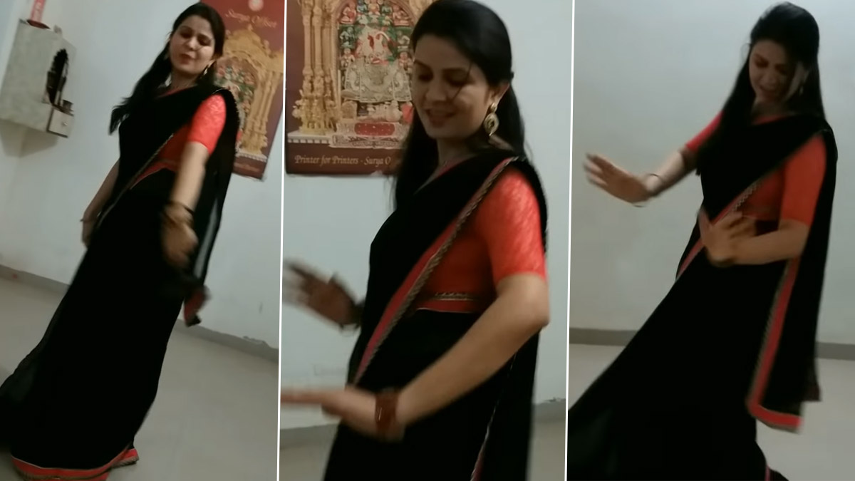 Desi Bhabhi Dance Video देसी भाभी ने साड़ी में पतली है मोरी कमरिया गाने पर किया जबरदस्त डांस 