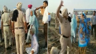 Video: पंजाब पुलिसकर्मी ने भूमि अधिग्रहण विरोध में गुरदासपुर में एक बुजुर्ग महिला प्रदर्शनकारी को मारा थप्पड़, देखें वीडियो